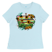 Baby Blue Iowa State Map Ladies Tee - RanaPortraitStore