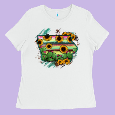 Iowa State Map Ladies Tee Designed By Ranaportraitstore