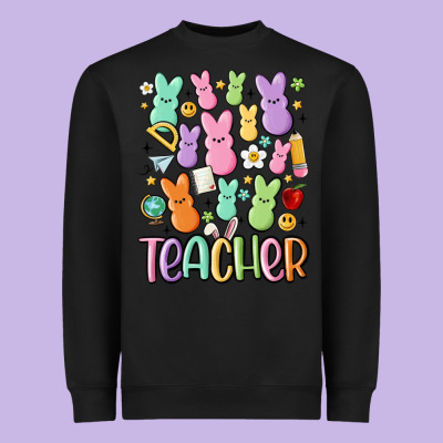 Teacher Bunny's Heavyweight Sweatshirt Designed By Maliassmallbusiness