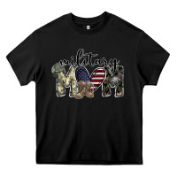 Black military mom Heavy Core Tee - SublimationCraftShop