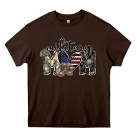 Chocolate Brown military mom Heavy Core Tee - SublimationCraftShop