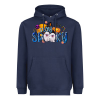 Navy Stay Spooky Heavyweight Hoodie - texasbilliewilder