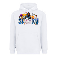 White Stay Spooky Heavyweight Hoodie - texasbilliewilder