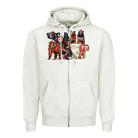 Oatmeal Heather Christmas Bear Family Zipper Hoodie - LillyAllenDesigns