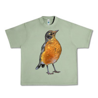 Oil Green American Robin Bird Urban Heavy Tee - LillyAllenDesigns