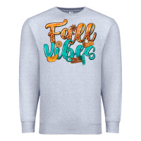 Heather Grey Fall Vibes with Food Premium Sweatshirt - texasbilliewilder