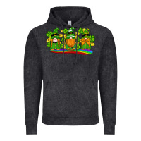 Vintage Black st patricks day gnomes shamrock gold rainbow Vintage Hoodie - Artiststas