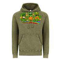 Vintage Olive st patricks day gnomes shamrock gold rainbow Vintage Hoodie - Artiststas
