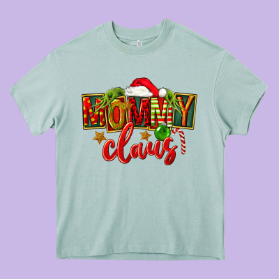 Christmas Mommy Claus Heavy Core Tee Designed By Fadigitalartstudio