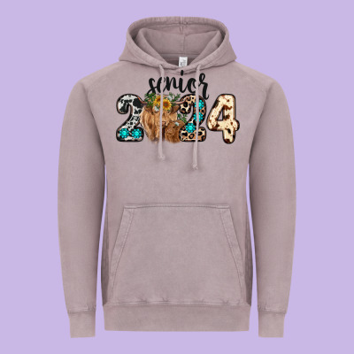 Western Senior 2024 Cow Vintage Hoodie Designed By Ranaportraitstore