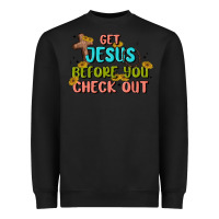 Black get jesus before you check out Heavyweight Sweatshirt - MaliasSmallBusiness
