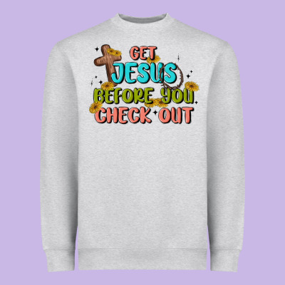 Get Jesus Before You Check Out Heavyweight Sweatshirt Designed By Maliassmallbusiness