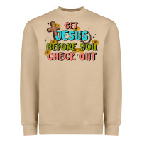Mushroom get jesus before you check out Heavyweight Sweatshirt - MaliasSmallBusiness
