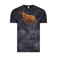 Cloud Black highland cow Vintage Tee - BarkalooDesign
