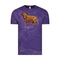 Cloud Purple highland cow Vintage Tee - BarkalooDesign
