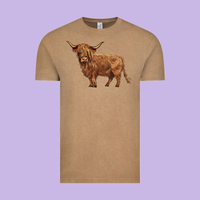 Highland Cow Vintage Tee Designed By Barkaloodesign