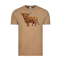 Vintage Coffee highland cow Vintage Tee - BarkalooDesign