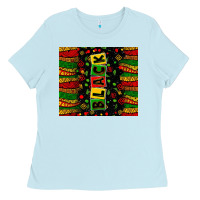 Baby Blue Black license letters  juneteenth Ladies Tee - Zillion Design Studio