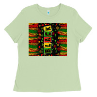 Matcha Black license letters  juneteenth Ladies Tee - Zillion Design Studio