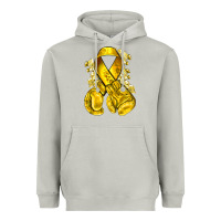 Moon Dust Childhood Cancer yellow ribbon with boxing gloves Heavyweight Hoodie - NancyCooperArtShop