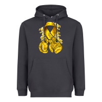 Smoke Childhood Cancer yellow ribbon with boxing gloves Heavyweight Hoodie - NancyCooperArtShop