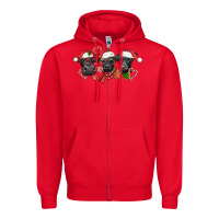 Red Christmas Black Angus Cows Zipper Hoodie - LillyAllenDesigns