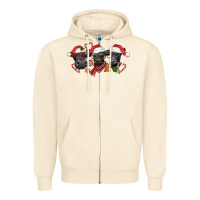 Sandshell Christmas Black Angus Cows Zipper Hoodie - LillyAllenDesigns