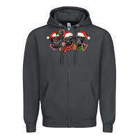 Smoke Christmas Black Angus Cows Zipper Hoodie - LillyAllenDesigns