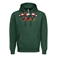 Sports Green Christmas Black Angus Cows Zipper Hoodie - LillyAllenDesigns