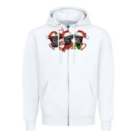 White Christmas Black Angus Cows Zipper Hoodie - LillyAllenDesigns