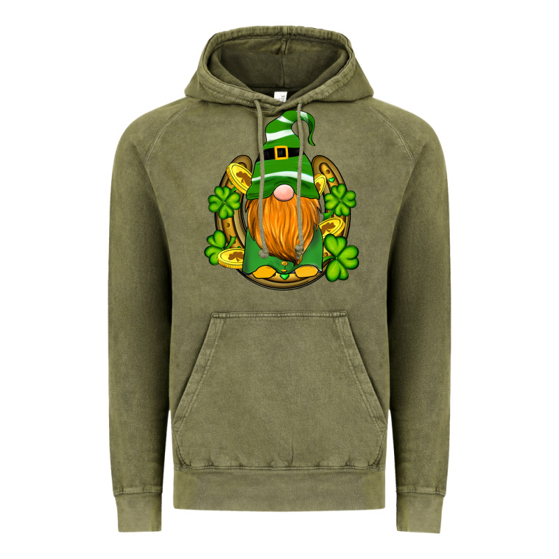 St Patricks Day Gnomes Horseshoe Shamrock Gold Vintage Hoodie by Artiststas | Teevron