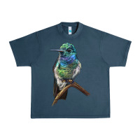 Midnight Navy Ruby Throcuted Hummingbird Urban Heavy Tee - LillyAllenDesigns
