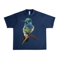 Navy Ruby Throcuted Hummingbird Urban Heavy Tee - LillyAllenDesigns
