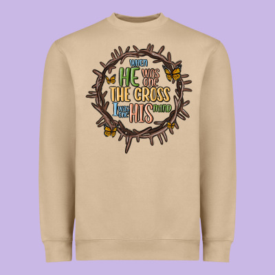 When He Was One The Cross I Was One His Mind Heavyweight Sweatshirt Designed By Maliassmallbusiness
