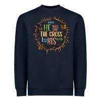 Navy when he was one the cross i was one his mind Heavyweight Sweatshirt - MaliasSmallBusiness