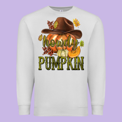 Howdy Pumpkin Premium Sweatshirt Designed By Texasbilliewilder