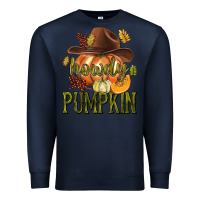 Navy Howdy Pumpkin Premium Sweatshirt - texasbilliewilder