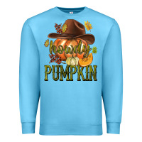 Ocean Blue Howdy Pumpkin Premium Sweatshirt - texasbilliewilder