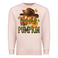 Pale Pink Howdy Pumpkin Premium Sweatshirt - texasbilliewilder