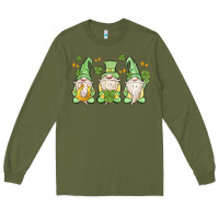 Army Green st. patrick's day gnomes Long Sleeve Tee - MaliasSmallBusiness