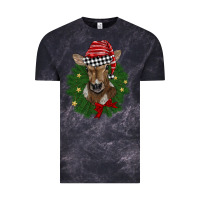 Cloud Black christmas wreath baby calf Vintage Tee - BarkalooDesign