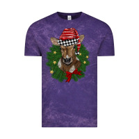 Cloud Purple christmas wreath baby calf Vintage Tee - BarkalooDesign