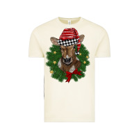 Vintage Arctic christmas wreath baby calf Vintage Tee - BarkalooDesign