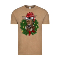 Vintage Coffee christmas wreath baby calf Vintage Tee - BarkalooDesign