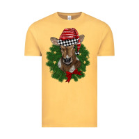 Vintage Mustard christmas wreath baby calf Vintage Tee - BarkalooDesign