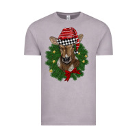 Vintage Zinc christmas wreath baby calf Vintage Tee - BarkalooDesign