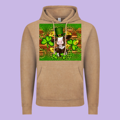 St Patricks Day Cow Vintage Hoodie Designed By Artiststas