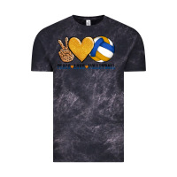 Cloud Black peace love volleyball Vintage Tee - AdoDesignShop