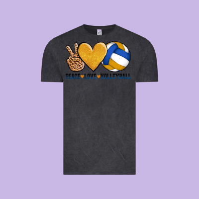 Peace Love Volleyball Vintage Tee Designed By Adodesignshop