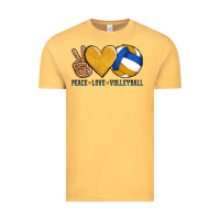 Vintage Mustard peace love volleyball Vintage Tee - AdoDesignShop
